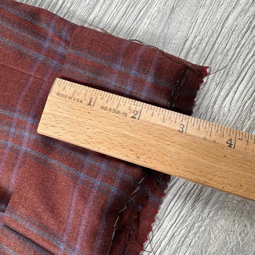 Satore Dress Pants Mens 35x30 Red Orange Check Plaid Reda Super 130's Wool - Picture 6 of 8